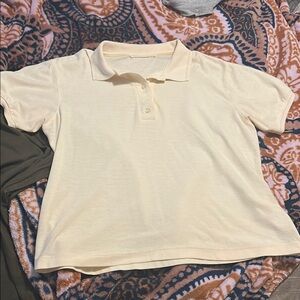 Womens Cream Polo Shirt